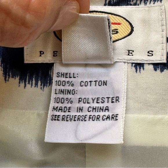 TALBOTS. Petites. Blue/White Animal Print Pleated Skirt. Size 10. Cotton… - Picture 8 of 10